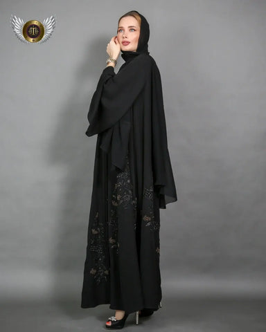 Handmade shawl abaya with wrap