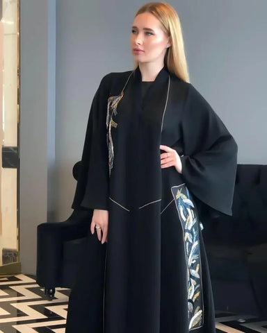 Hidden pleated occasional abaya 