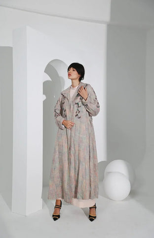 Luxury women's wool jacket - hand-stitched