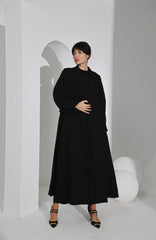 جاكيت صوف ناعم أسود اللون - tahaniboutique