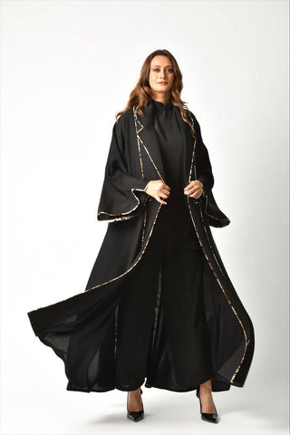 عباية بريم ملونة من تهاني بوتيك - tahaniboutique
