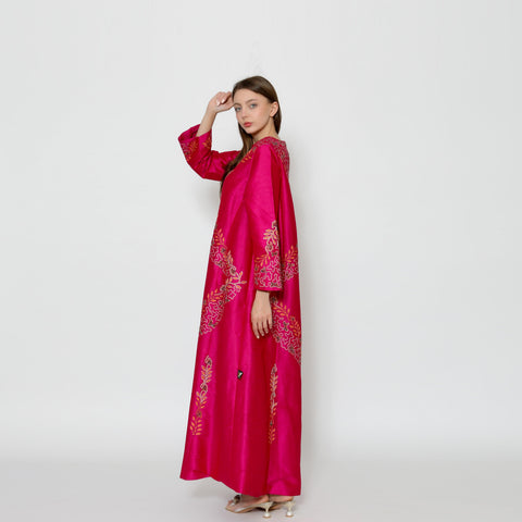 دراعة كلوش فخمة للمناسبات - تطريز يدوي وشك بالنمنم | شانتون لجميع الفصول - tahaniboutique