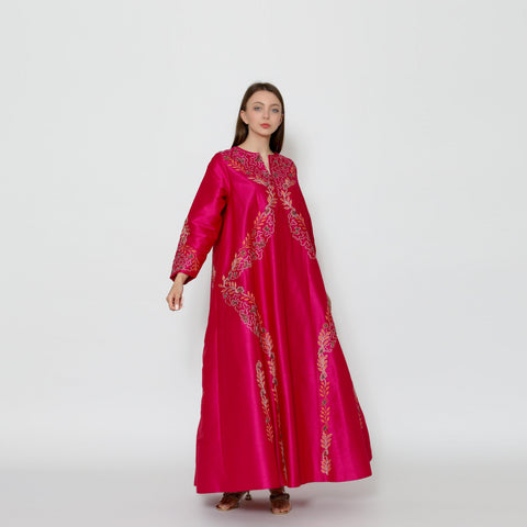 دراعة كلوش فخمة للمناسبات - تطريز يدوي وشك بالنمنم | شانتون لجميع الفصول - tahaniboutique