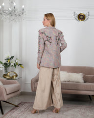 أطقم نسائية فخمة - طقم مخمل ثلاث قطع للمناسبات - tahaniboutique