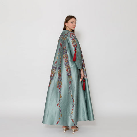 دراعة تربل كلوش بقصة فاخرة - تطريز يدوي وكراكيش | شانتون لجميع الفصول - tahaniboutique