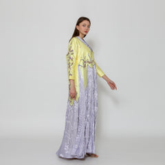 دراعة فخمة بقصة رائعة - شغل يدوي ودمج جاكار كرستال راقي مع جازار بليسيه - tahaniboutique