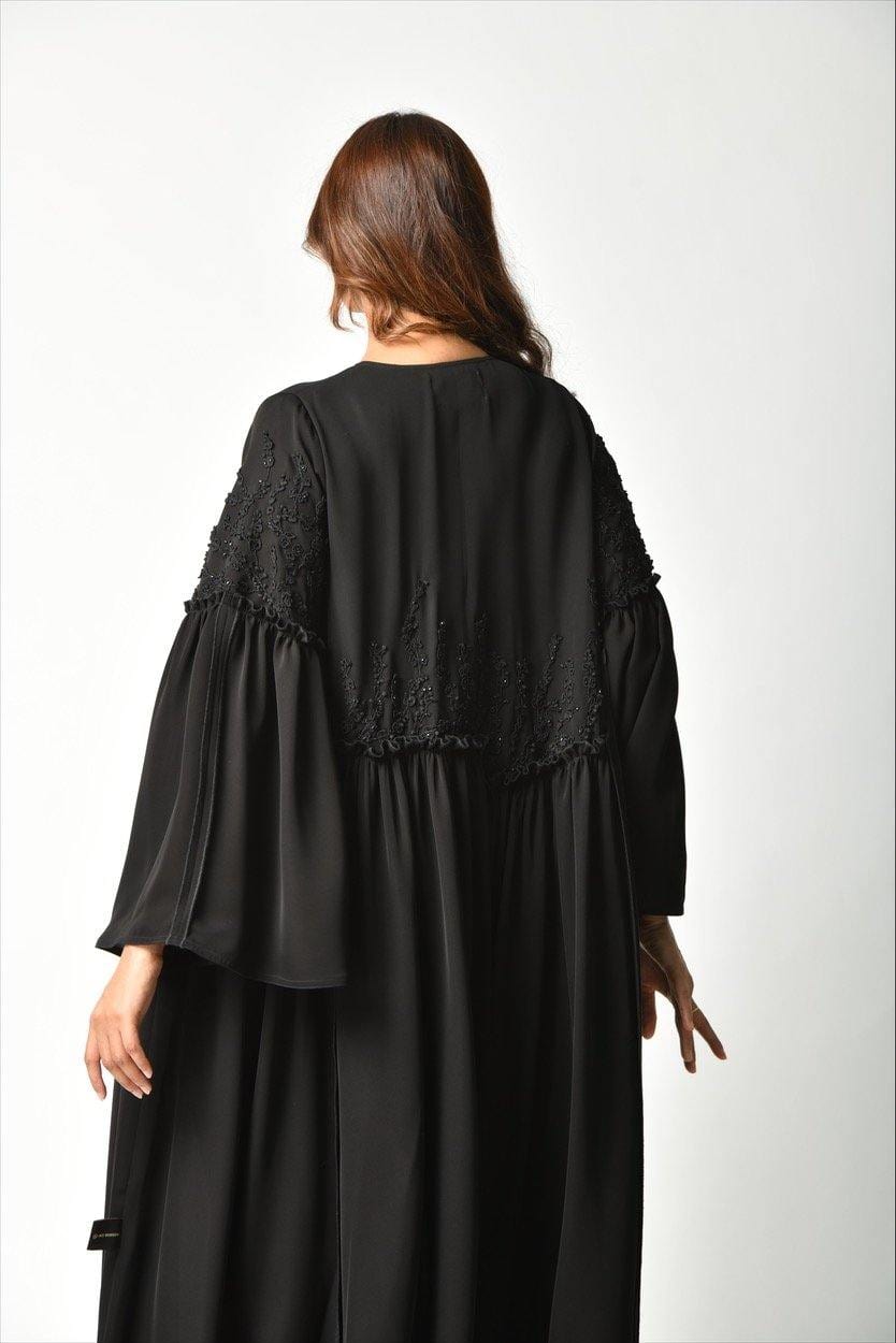 عباية رسمية دانتيل ونمنم - tahaniboutique