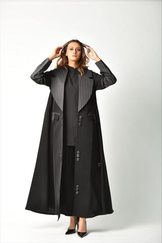 عباية بليزر بتقليم أمامي من تهاني بوتيك - tahaniboutique
