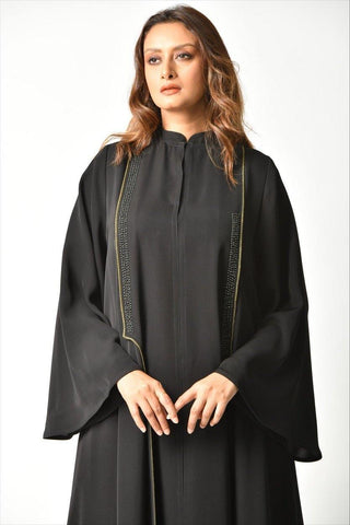 عباية محبوكة بلون زيتي - tahaniboutique