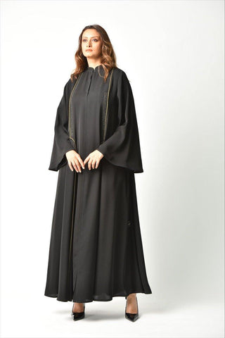 عباية محبوكة بلون زيتي - tahaniboutique