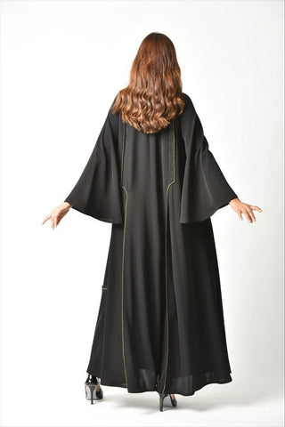 عباية محبوكة بلون زيتي - tahaniboutique