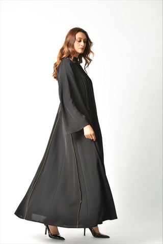 عباية محبوكة بلون زيتي - tahaniboutique
