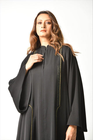 عباية محبوكة بلون زيتي - tahaniboutique