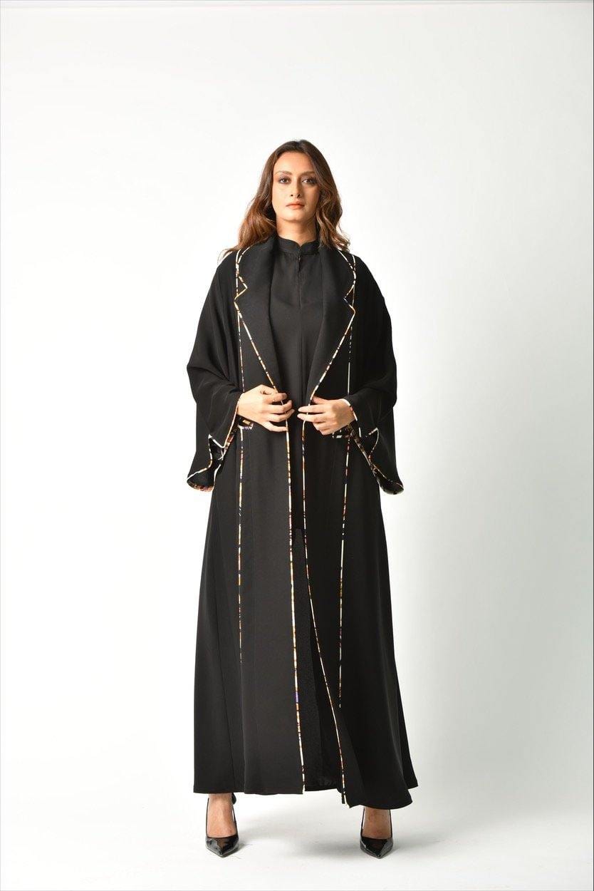 عباية بريم ملونة من تهاني بوتيك - tahaniboutique