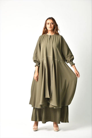 عباية ملونة كريب إيطالي - tahaniboutique