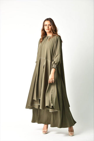 عباية ملونة كريب إيطالي - tahaniboutique