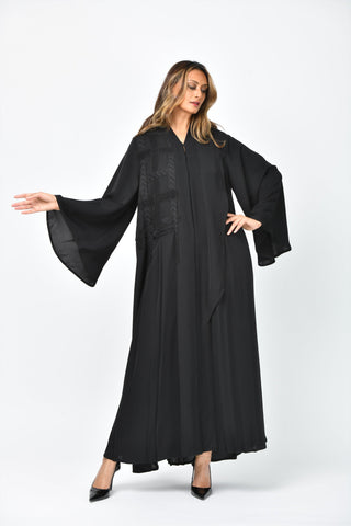عباية رسمية سادة دبل كلوش من تهاني بوتيك - tahaniboutique