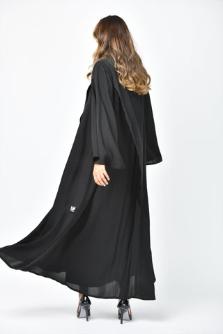 عباية رسمية سادة دبل كلوش من تهاني بوتيك - tahaniboutique