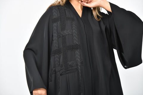 عباية رسمية سادة دبل كلوش من تهاني بوتيك - tahaniboutique