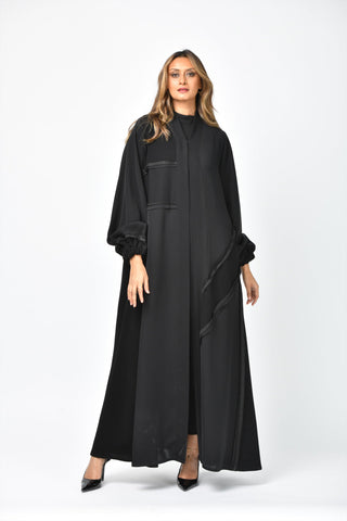 عباية تربل كلوش سادة من تهاني بوتيك - tahaniboutique