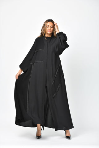 عباية تربل كلوش سادة من تهاني بوتيك - tahaniboutique