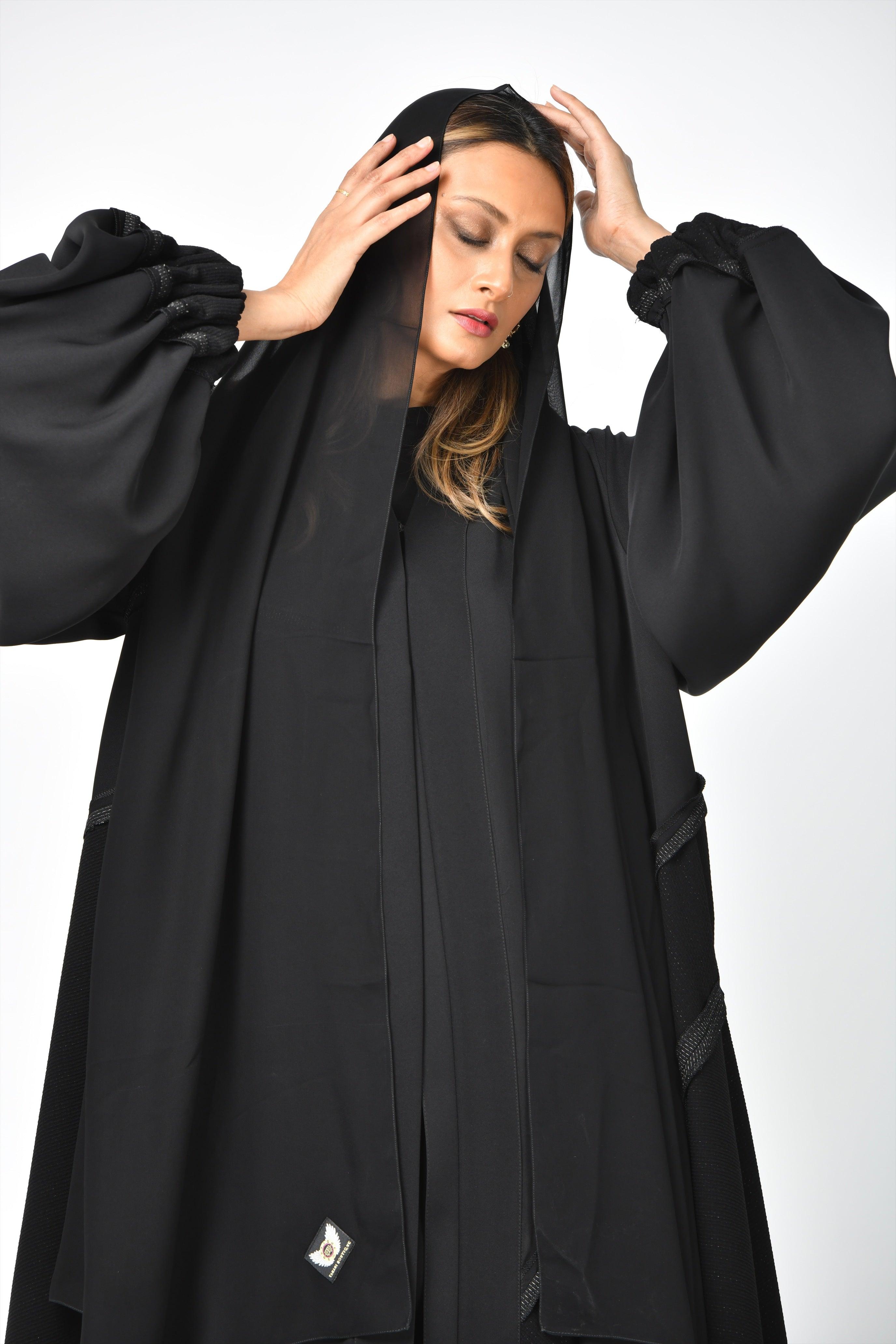 عباية تربل كلوش سادة من تهاني بوتيك - tahaniboutique