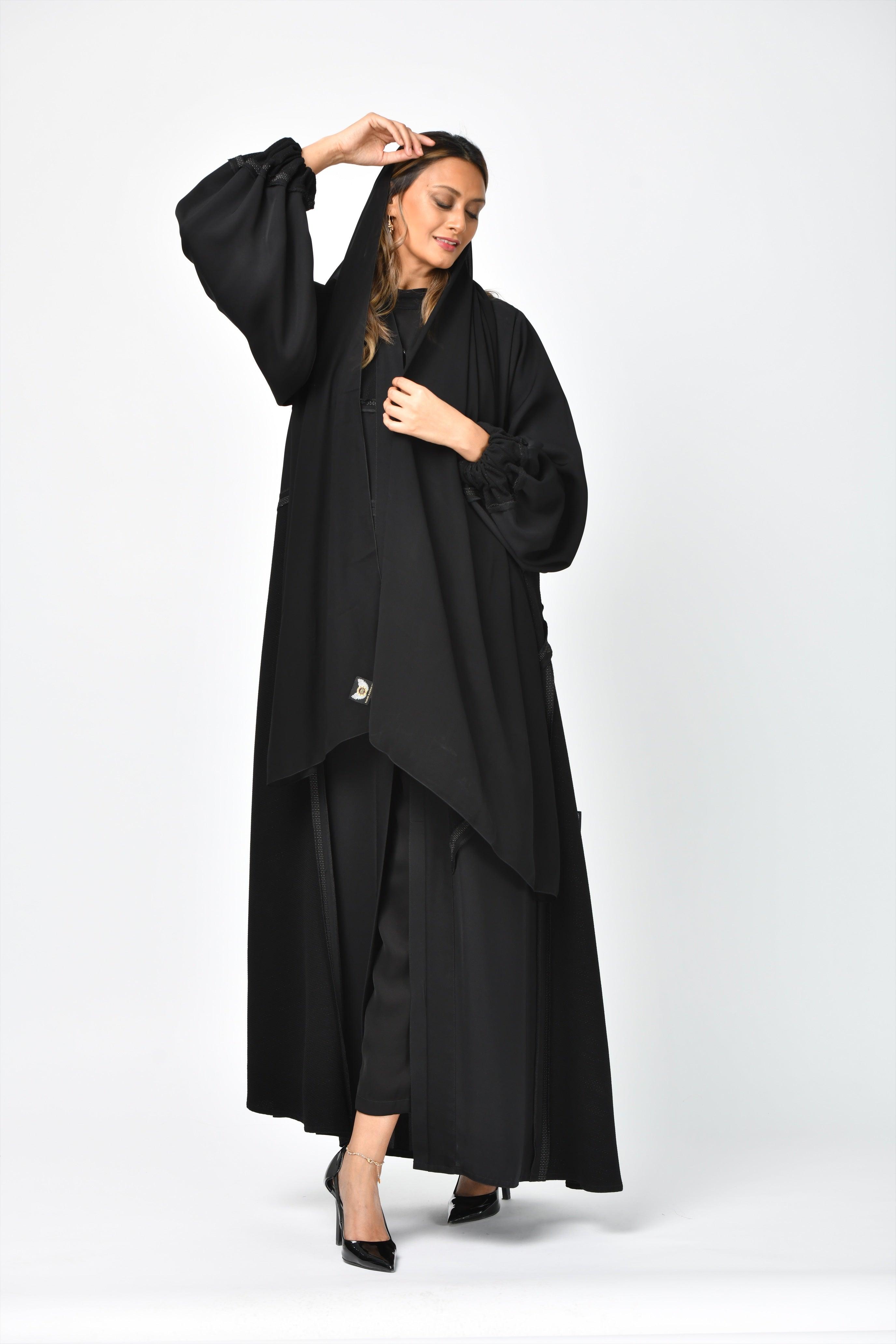عباية تربل كلوش سادة من تهاني بوتيك - tahaniboutique