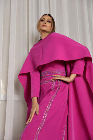 طقم نسائي جيمسوت مع شال - طقم كريب يدوي الصنع - tahaniboutique