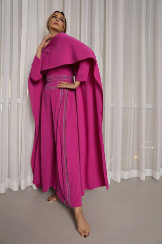 طقم نسائي جيمسوت مع شال - طقم كريب يدوي الصنع - tahaniboutique