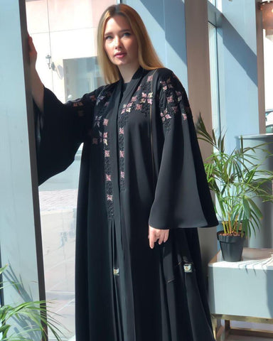 عباية مناسبات بأكمام عريضة - tahaniboutique
