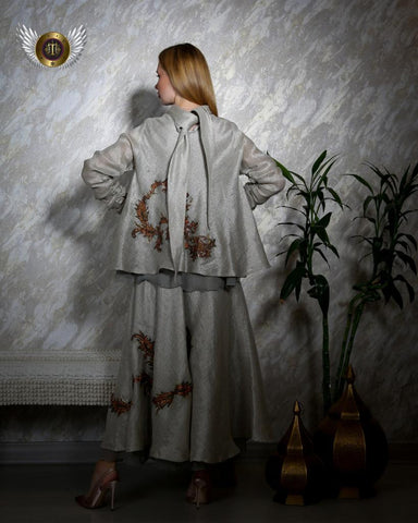 بدلة جاكيت وتنورة مع حزام - tahaniboutique