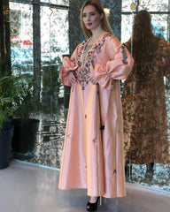دراعة زهرية كرستال ونمنم - tahaniboutique