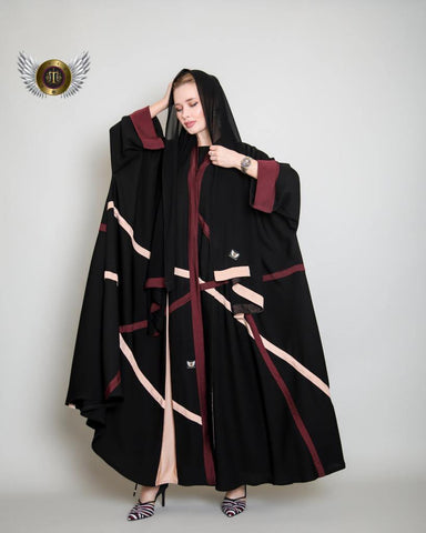 عباية كلوش فراشة كرمزية من تهاني بوتيك - tahaniboutique