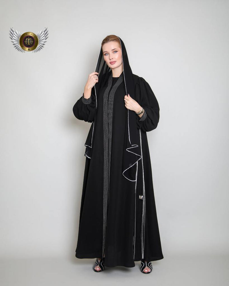 عباية عملية بريم أمامي - tahaniboutique
