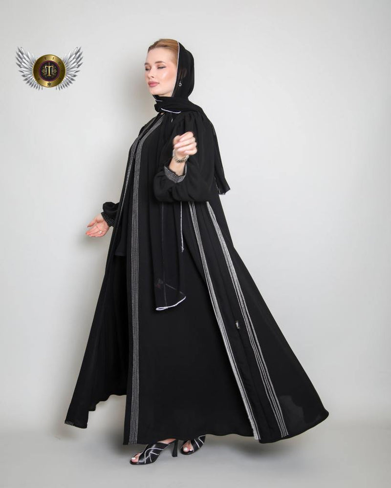 عباية عملية بريم أمامي - tahaniboutique