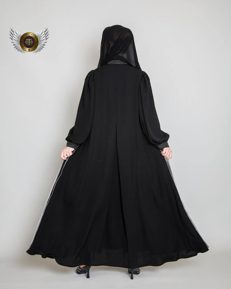عباية عملية بريم أمامي - tahaniboutique
