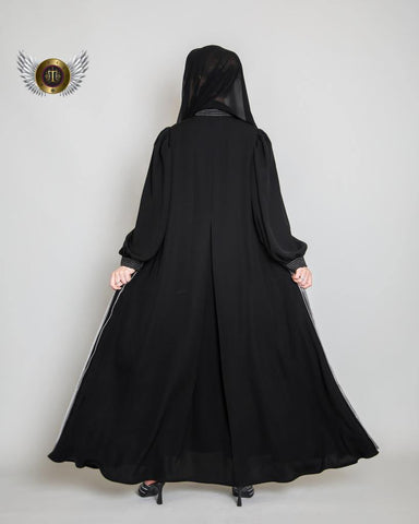 عباية عملية بريم أمامي - tahaniboutique