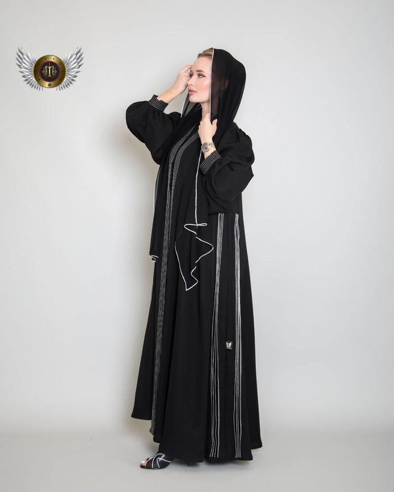 عباية عملية بريم أمامي - tahaniboutique