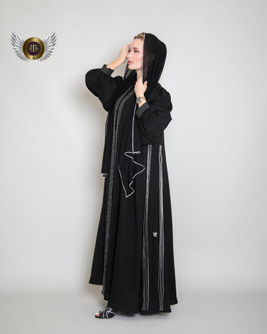 عباية عملية بريم أمامي - tahaniboutique