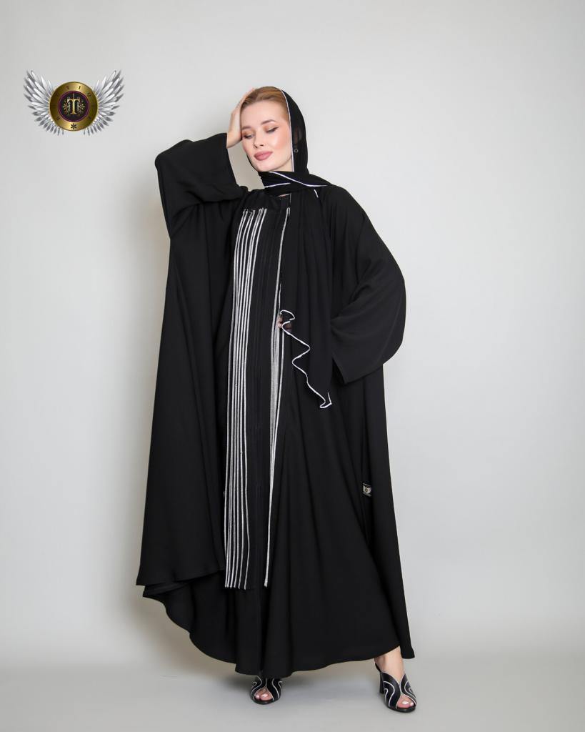 عباية عملية بريم أمامي - tahaniboutique
