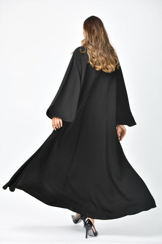 عباية رسمية سادة طبقات دبل كلوش من تهاني بوتيك - tahaniboutique