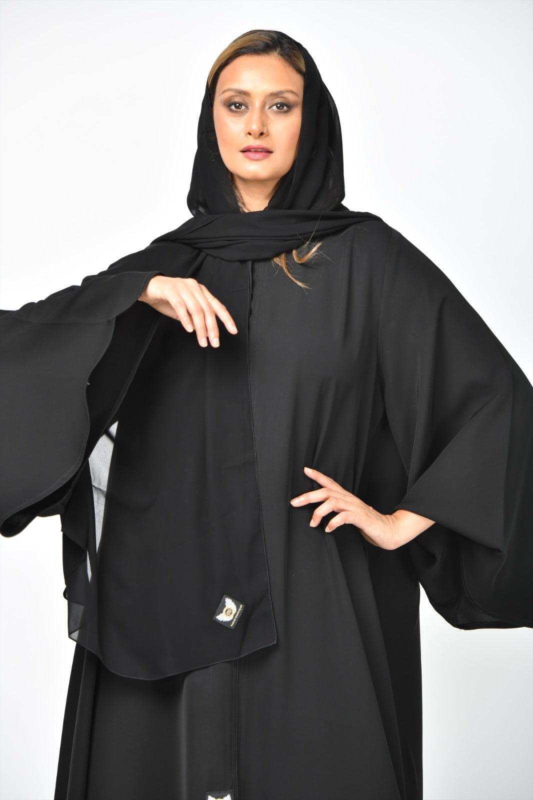 عباية رسمية سادة طبقات دبل كلوش من تهاني بوتيك - tahaniboutique
