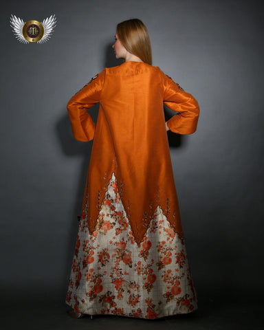 دراعة فخمة شانتون وجاكار ناعم - tahaniboutique