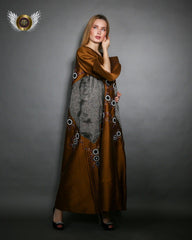 دراعة شانتون مع شاش خفيف - tahaniboutique