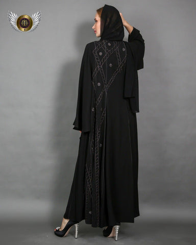عباية قصة طوق مفتوحة - tahaniboutique