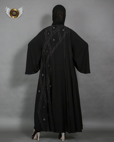 عباية قصة طوق مفتوحة - tahaniboutique