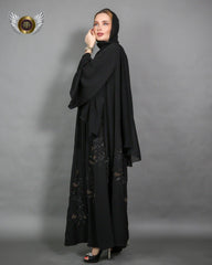 عباية شك يدوي مع ملفع - tahaniboutique