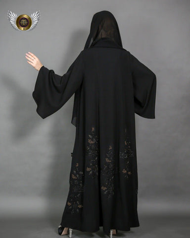 عباية شك يدوي مع ملفع - tahaniboutique