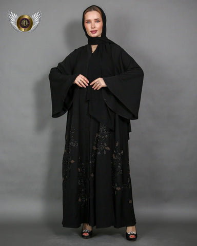 عباية شك يدوي مع ملفع - tahaniboutique
