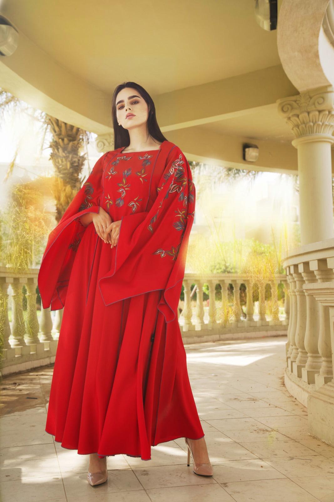 فستان سهرة أحمر للمناسبات - tahaniboutique